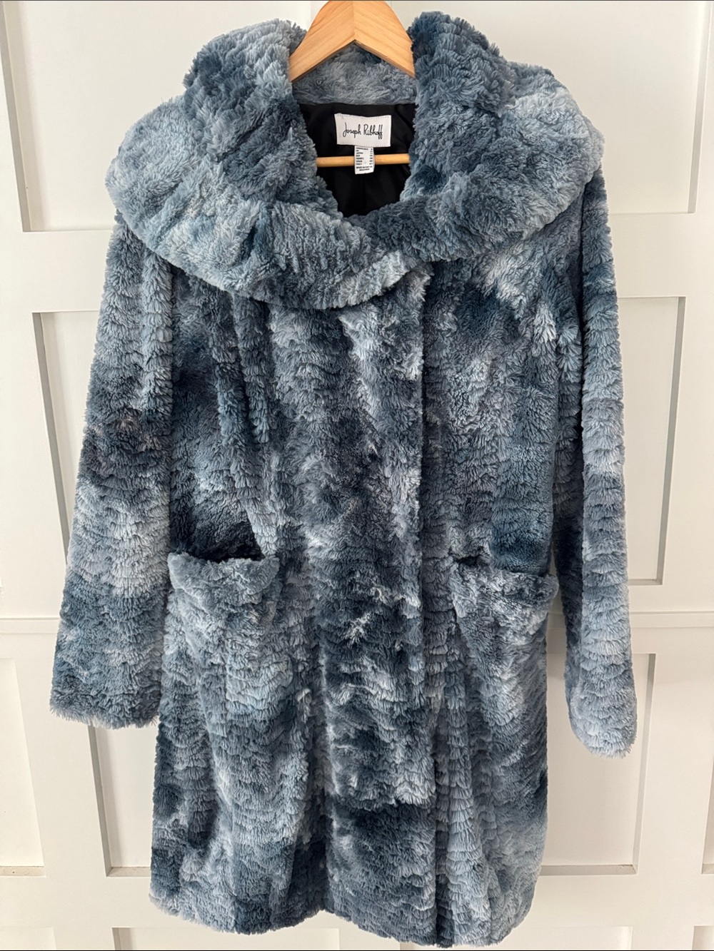Joseph Ribkoff Plush Blue Teddy Coat